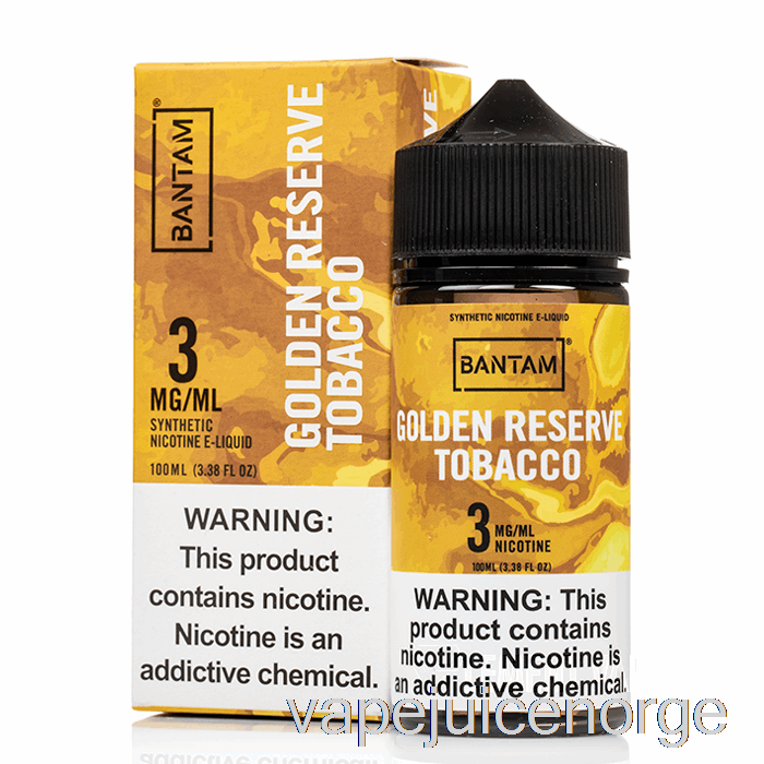 Vape Med Nikotin Golden Reserve Tobakk - Bantam Vape - 100ml 3mg